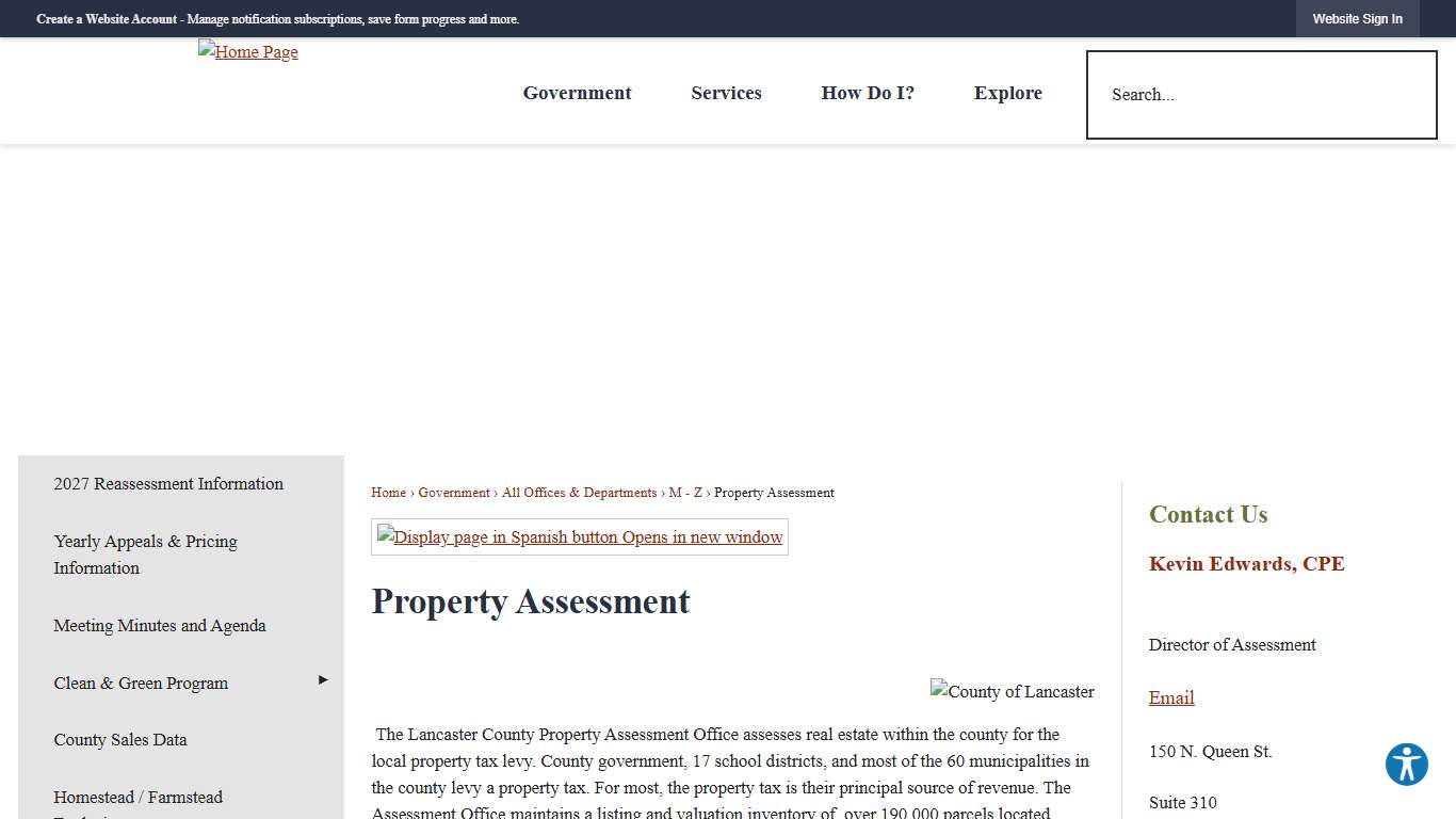 Property Assessment Lancaster County, PA - Official Website